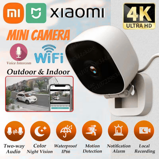 Xiaomi 4K Mini Security Camera – Waterproof Smart Cam with Night Vision & Two-Way Audio