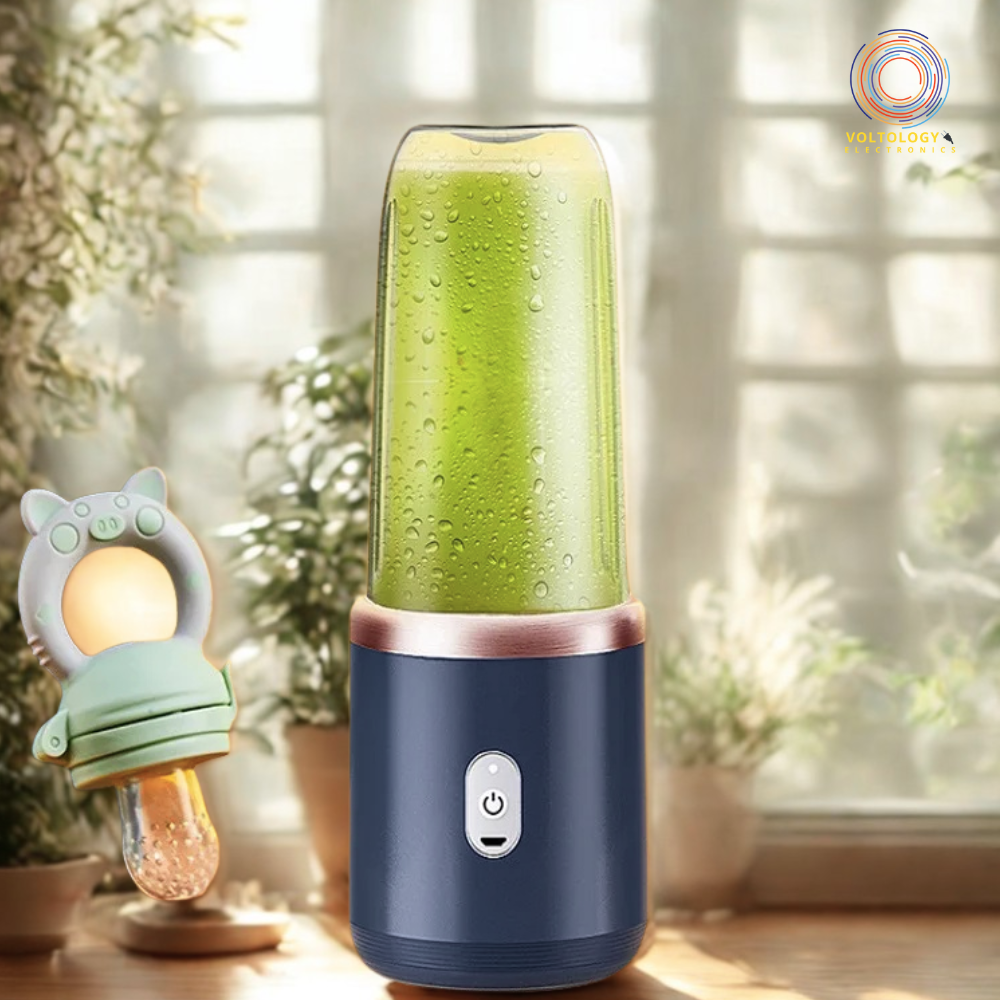 Portable Juicer Cup – 6-Blade USB Rechargeable Smoothie Blender | 400ml Travel Bottle