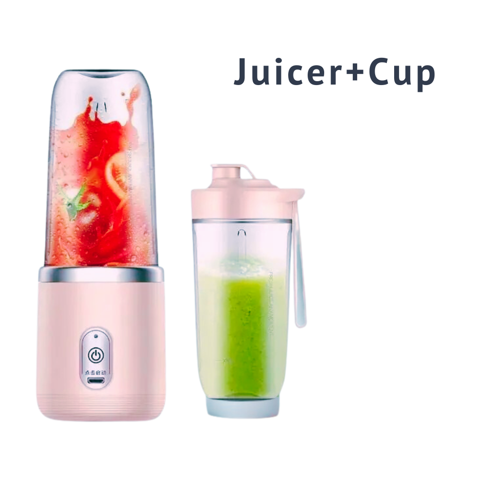 Portable Juicer Cup – 6-Blade USB Rechargeable Smoothie Blender | 400ml Travel Bottle