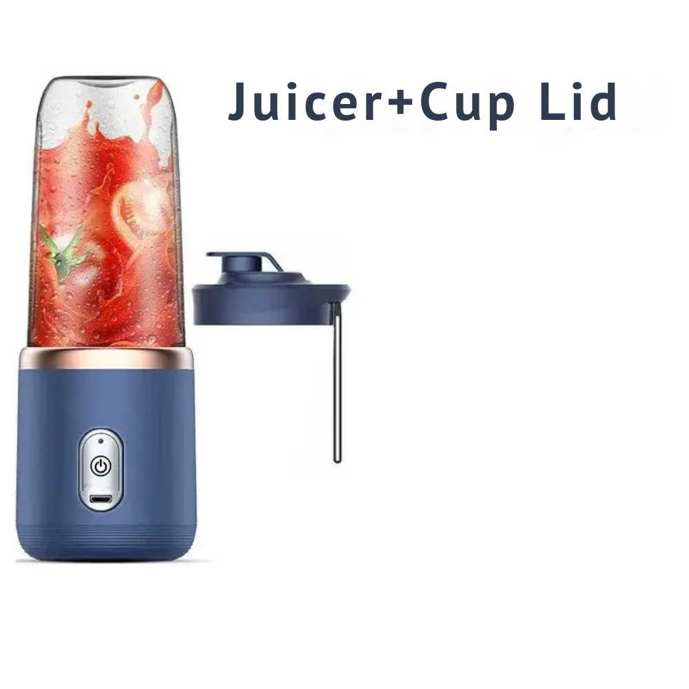 Portable Juicer Cup – 6-Blade USB Rechargeable Smoothie Blender | 400ml Travel Bottle