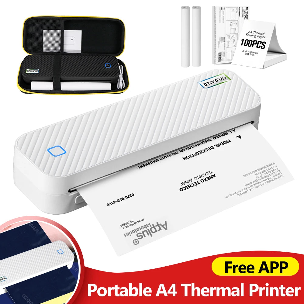 Portable A4 Bluetooth Thermal Printer – Print Documents & Photos On the Go