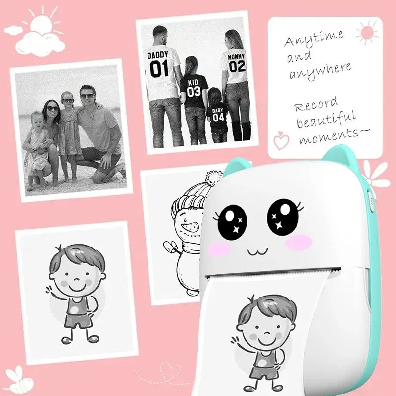 Mini Wireless Thermal Printer – Inkless Sticker & Label Printing for iOS & Android