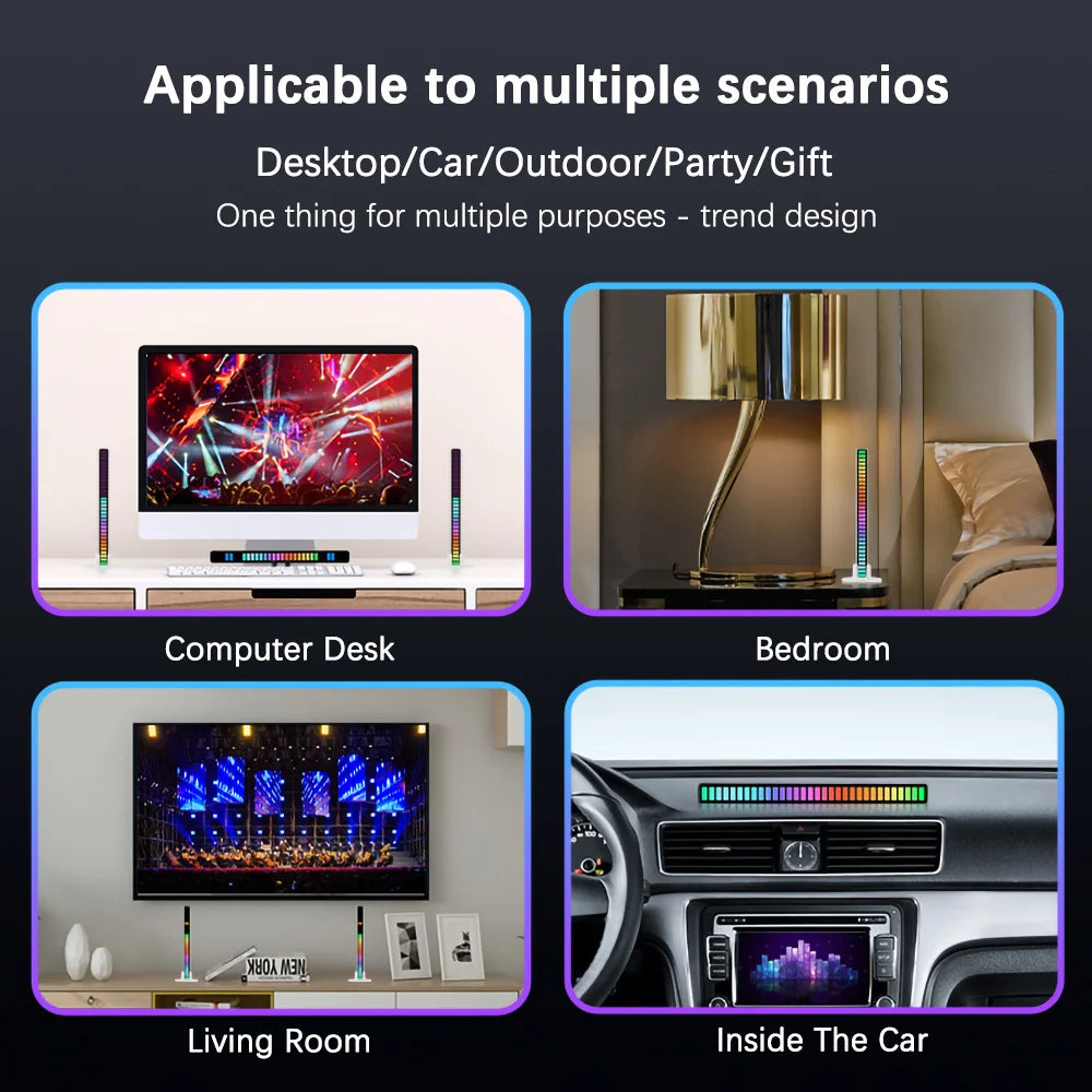 RGB 40-LED Music-Sync Light Bar – Voice & App Control