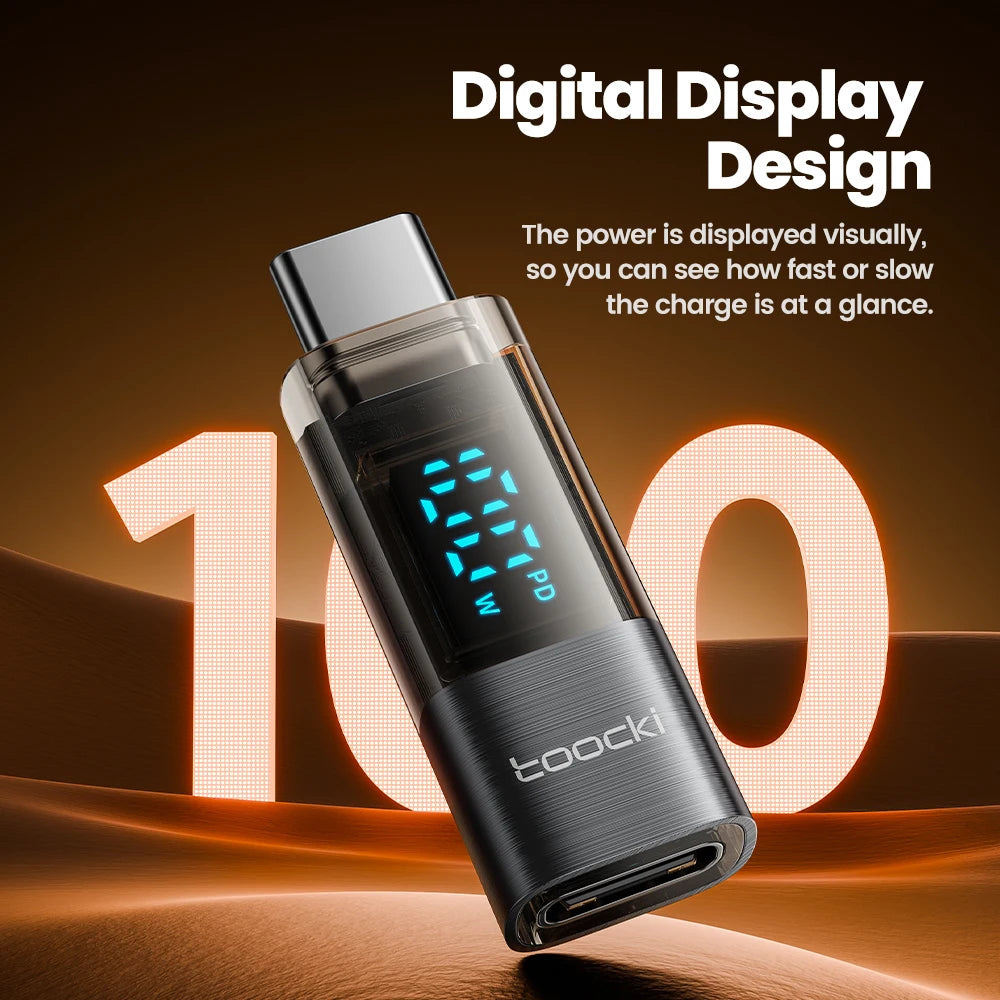 Toocki 100W USB-C Digital Display Adapter – Type C to C with OTG Support