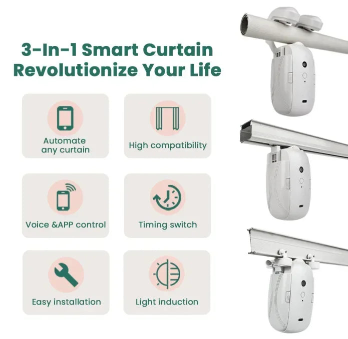 Smart Electric Curtain Motor – Single-Opening | Remote Controlled via Mobile App | Automatic Smart Home Drapery Assistant
