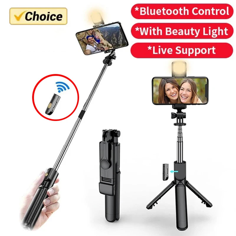 Wireless Selfie Stick Tripod – Extendable 3‑in‑1 with Bluetooth Remote for iPhone & Android
