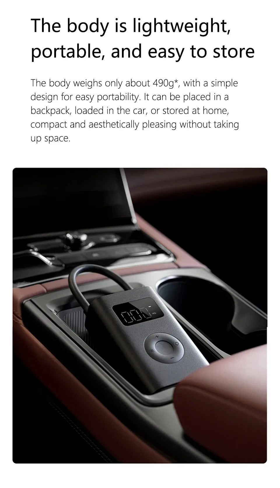 Xiaomi Mijia Air Pump 2D – 150 PSI Smart Portable Inflator with USB-C & Auto Shut-Off