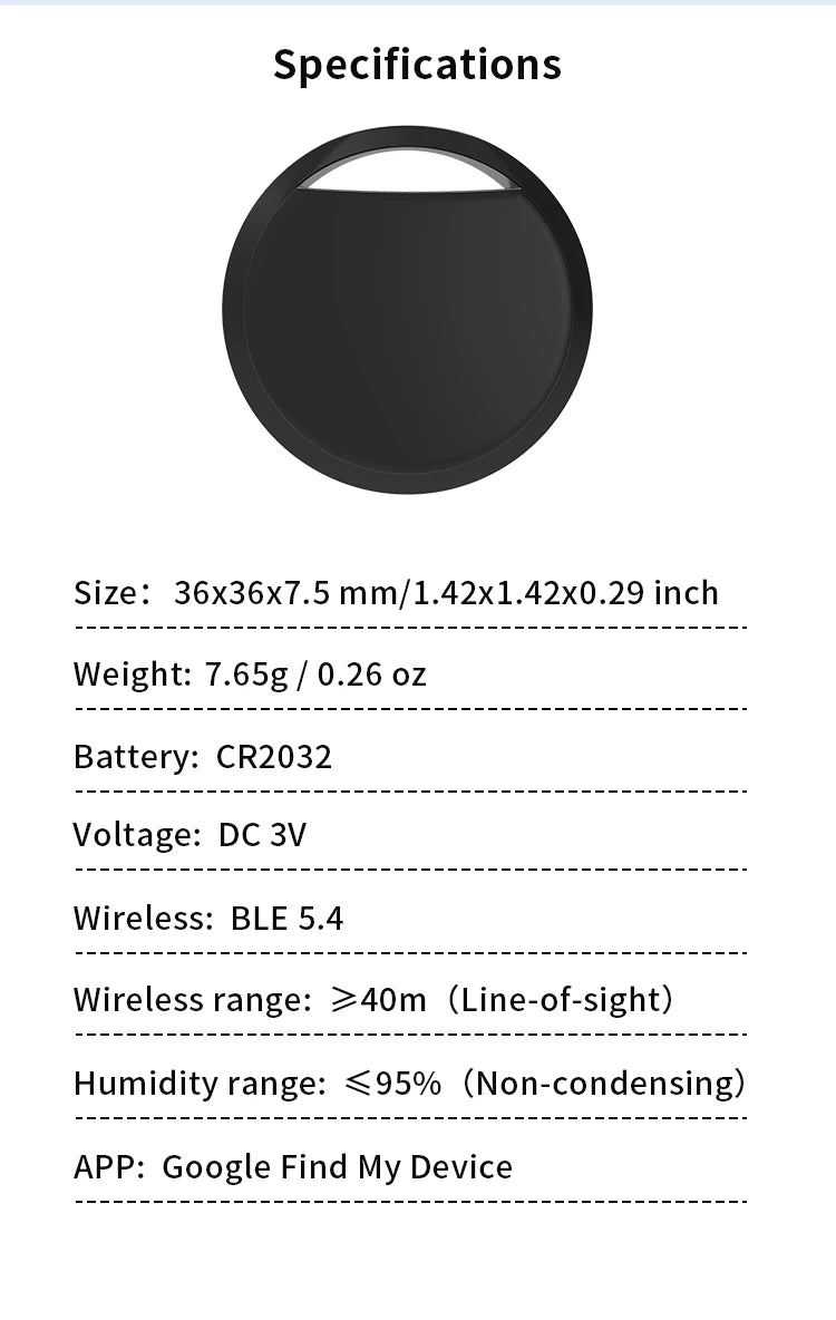Bluetooth GPS Tracker for Android – Smart Tag Key Finder & Pet Locator – Compatible with Google Find My App (1/2/4 Pcs)