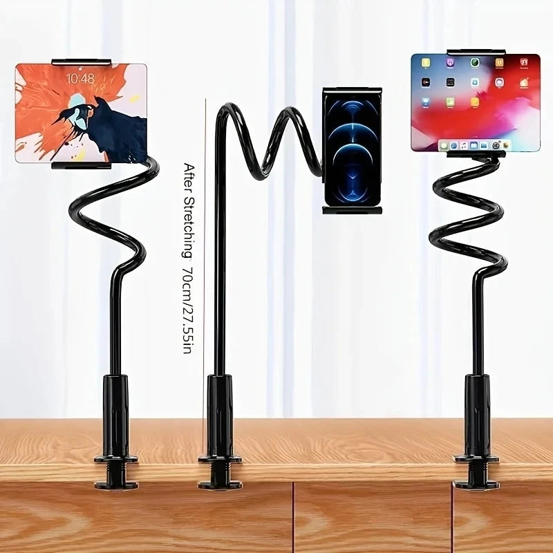 Lazy Bedside Table Tablet Holder – Clip‑free Cantilever 360° Multi‑Angle Stand (4–13″)