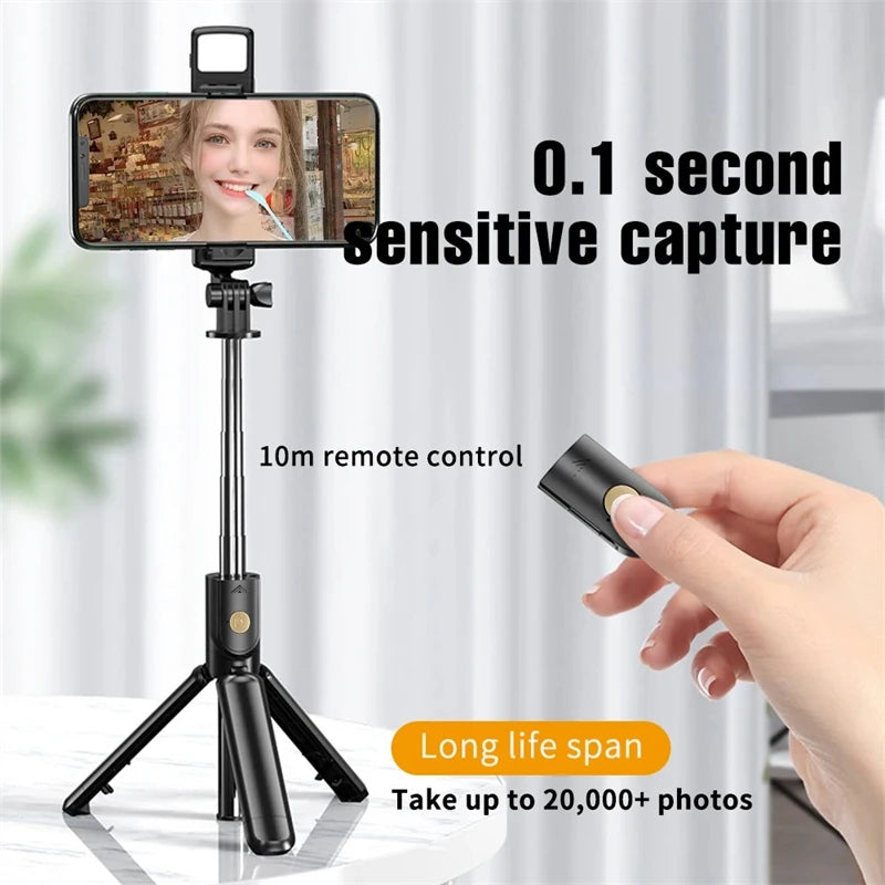 Wireless Selfie Stick Tripod – Extendable 3‑in‑1 with Bluetooth Remote for iPhone & Android