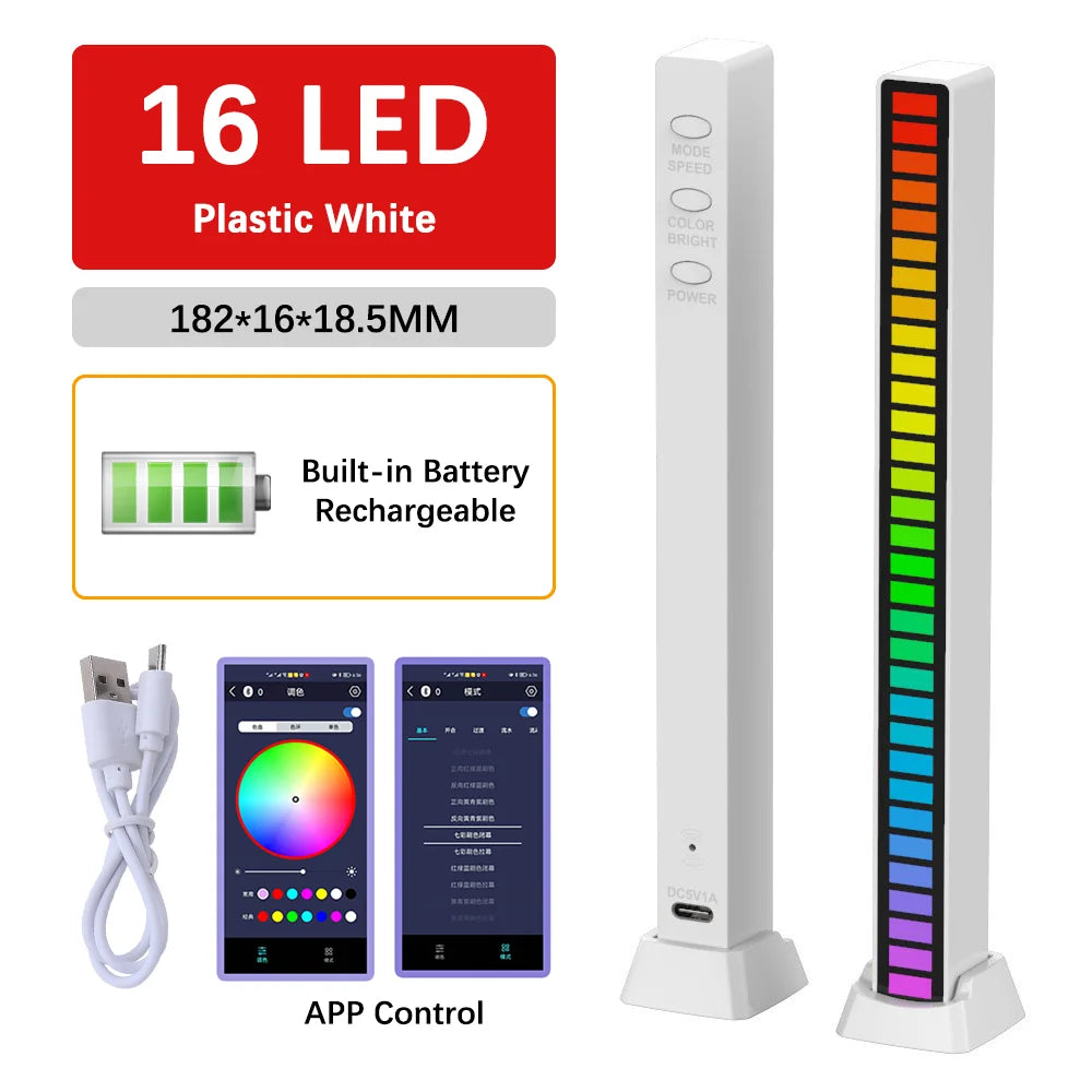 RGB 40-LED Music-Sync Light Bar – Voice & App Control