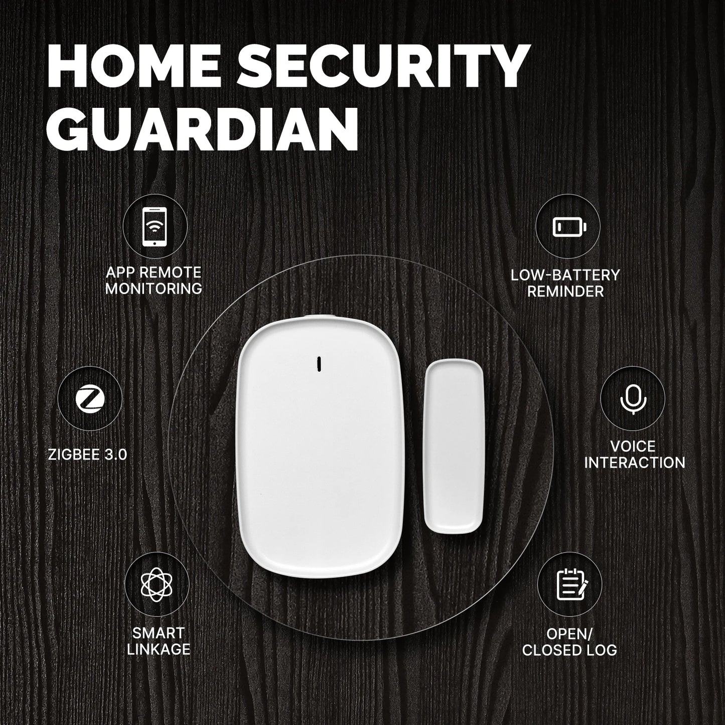 Smart Door/Window Sensor – Home Security Alarm with App Control & Low Battery Alert