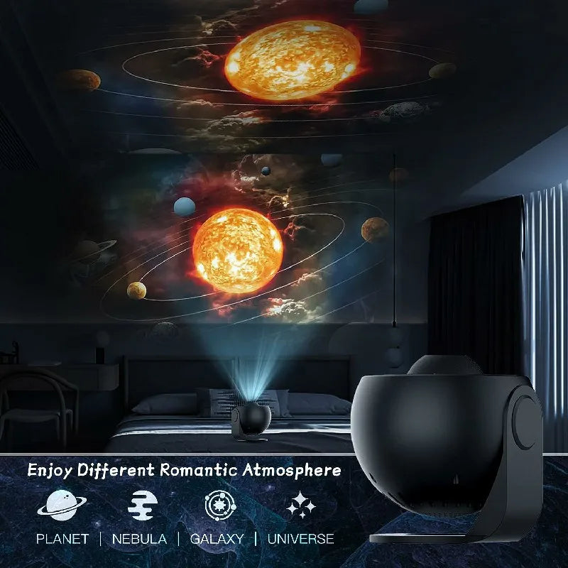 Galaxy Star Projector – 360° Rotating Nebula Light with Remote & Timer