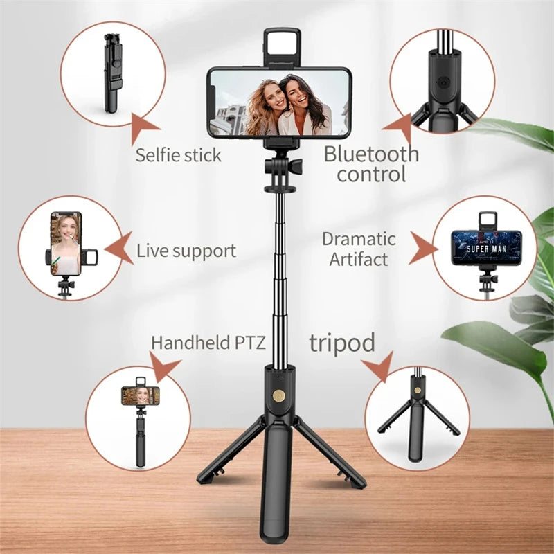 Wireless Selfie Stick Tripod – Extendable 3‑in‑1 with Bluetooth Remote for iPhone & Android