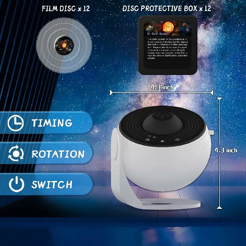 Galaxy Star Projector – 360° Rotating Nebula Light with Remote & Timer