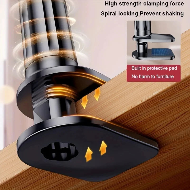 Lazy Bedside Table Tablet Holder – Clip‑free Cantilever 360° Multi‑Angle Stand (4–13″)