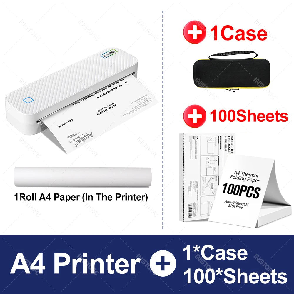 Portable A4 Bluetooth Thermal Printer – Print Documents & Photos On the Go