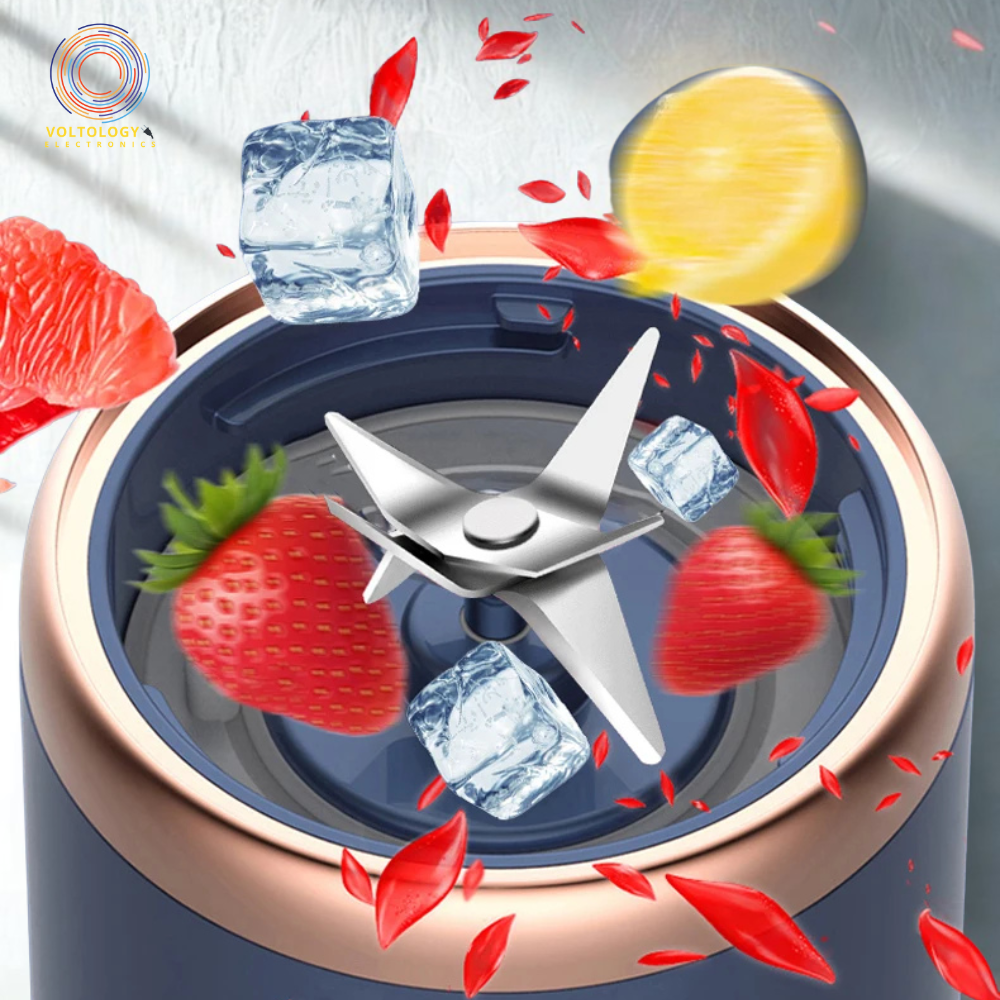 Portable Juicer Cup – 6-Blade USB Rechargeable Smoothie Blender | 400ml Travel Bottle