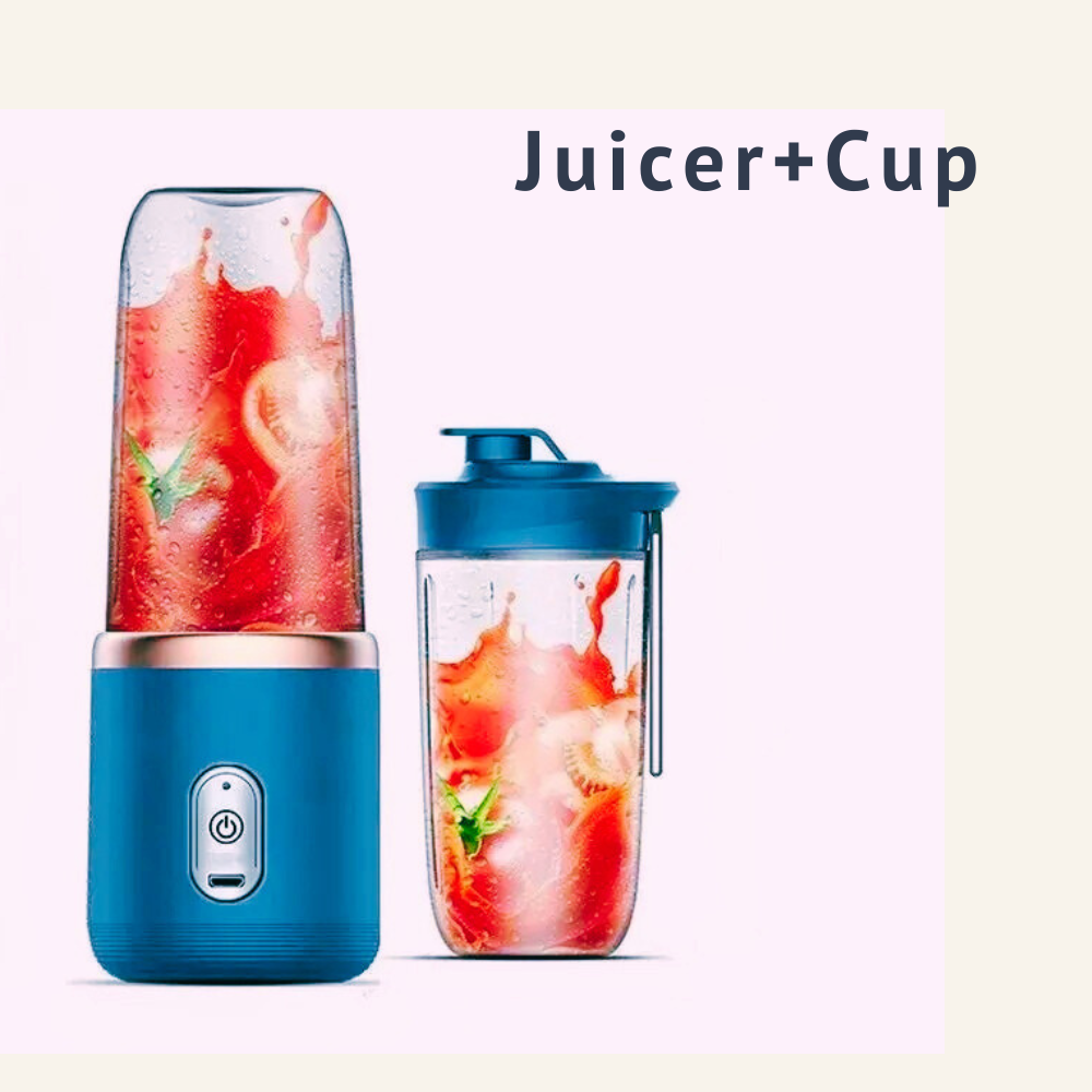 Portable Juicer Cup – 6-Blade USB Rechargeable Smoothie Blender | 400ml Travel Bottle