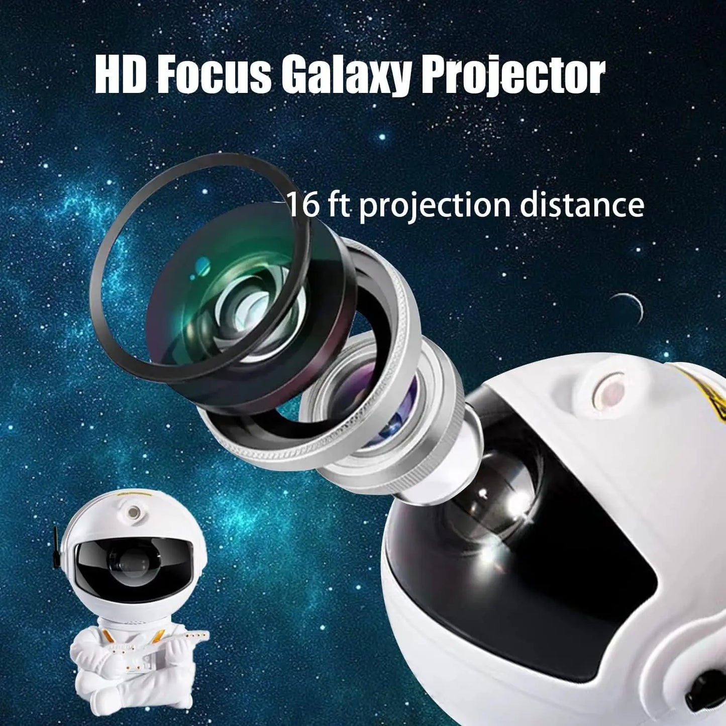 Astronaut Galaxy Projector – Space Nebula Night Light with Remote