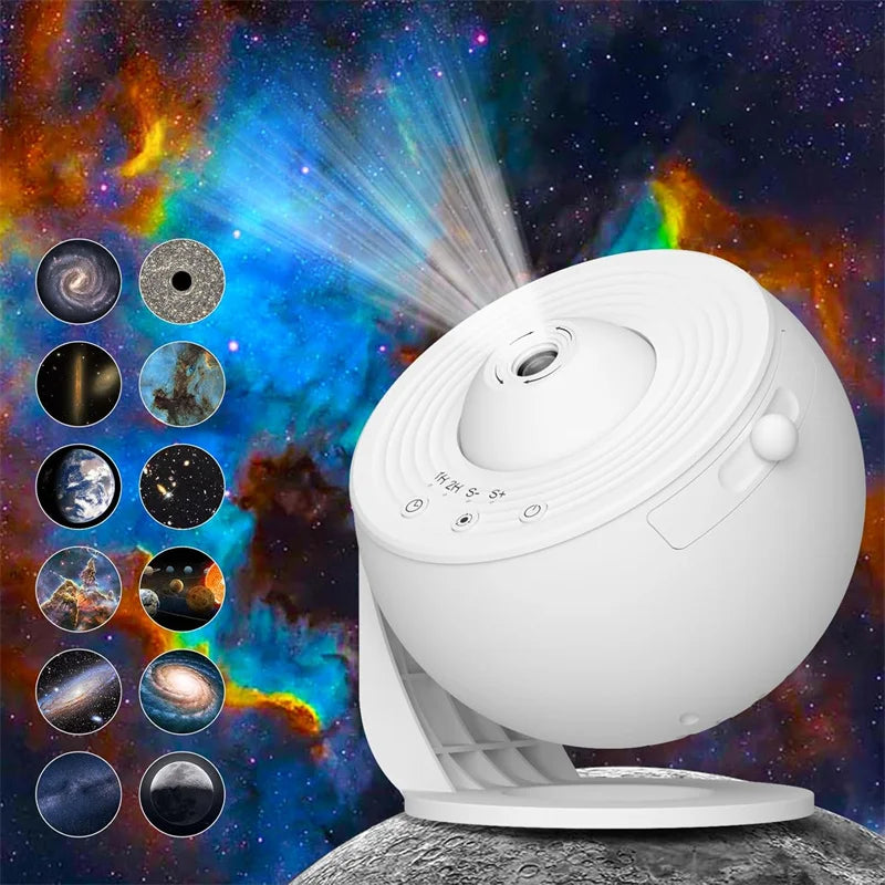 Galaxy Star Projector – 360° Rotating Nebula Light with Remote & Timer