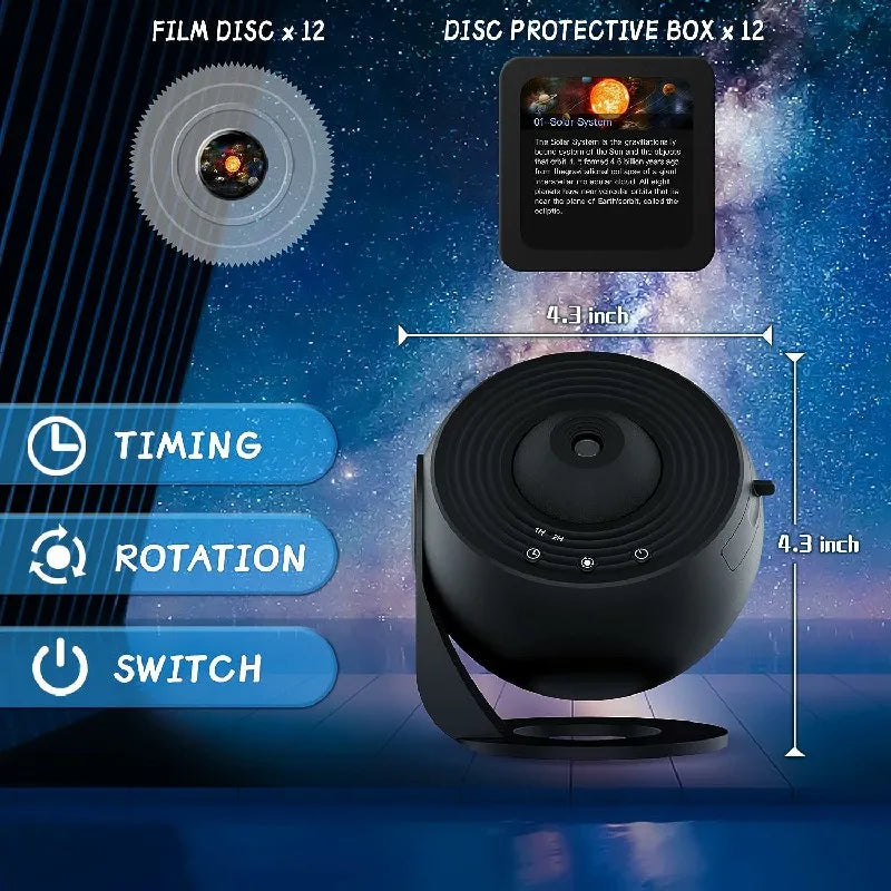 Galaxy Star Projector – 360° Rotating Nebula Light with Remote & Timer