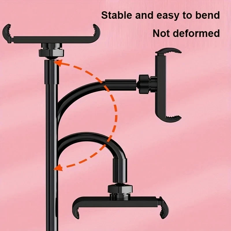 Lazy Bedside Table Tablet Holder – Clip‑free Cantilever 360° Multi‑Angle Stand (4–13″)