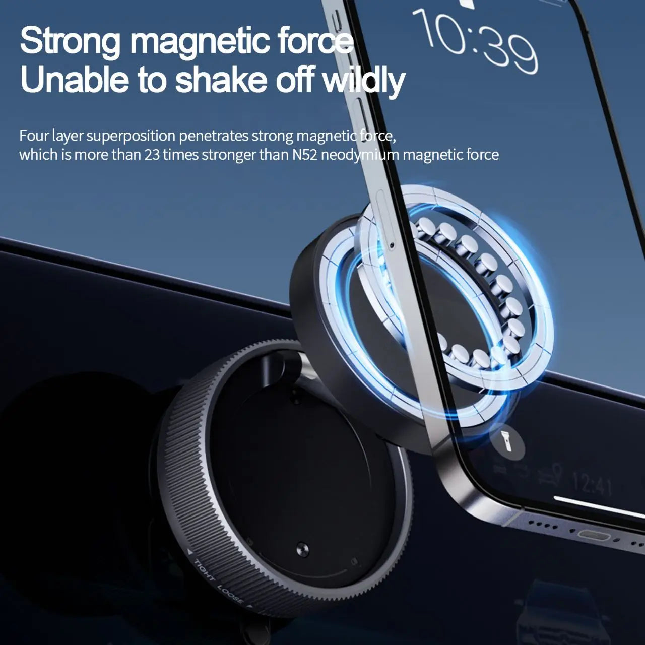 Magnetic Car Phone Mount – 360° Rotatable & Foldable Dashboard Holder
