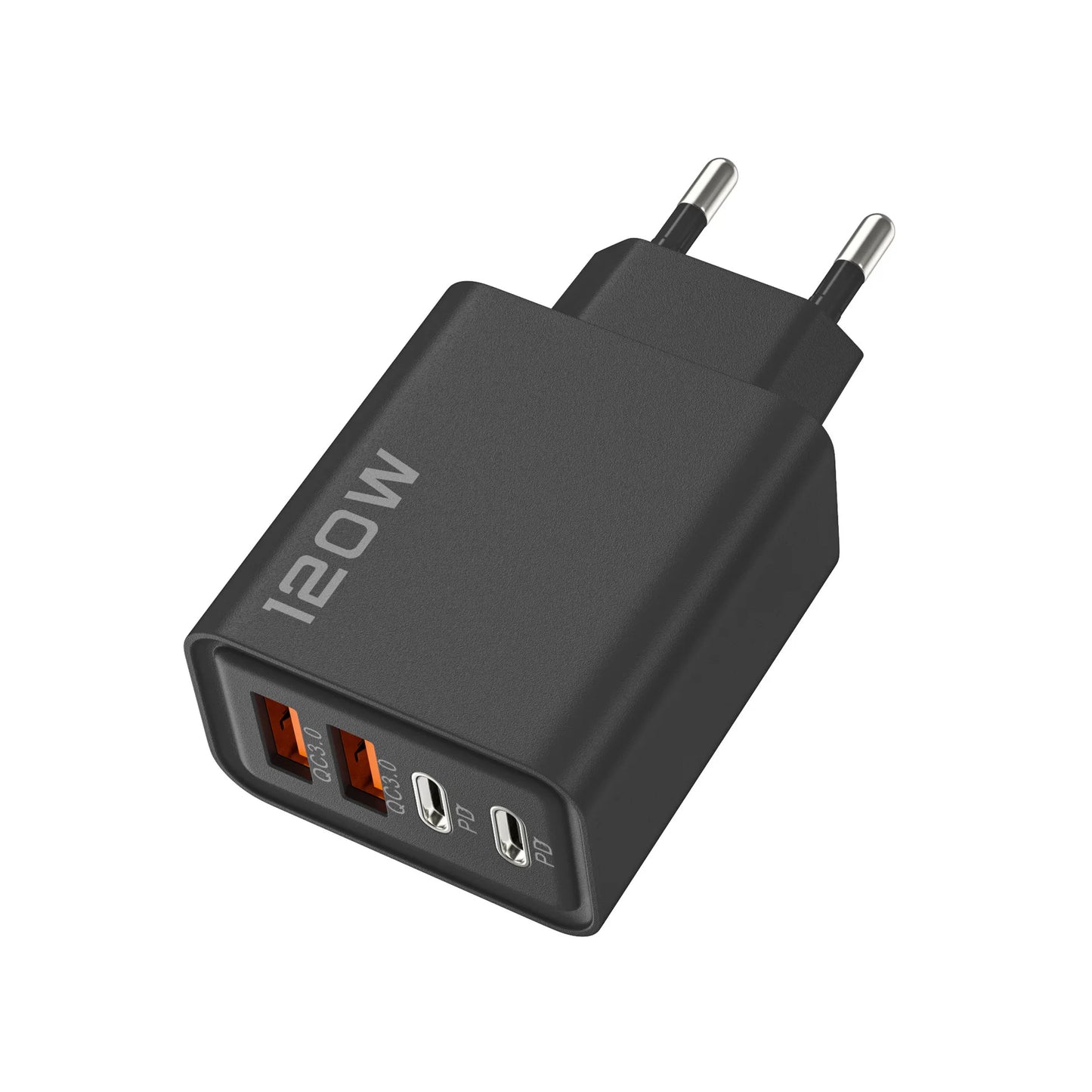 Quick Charge 3.0 – 120W 4-Port Fast USB Wall Charger (PD + Type-C)