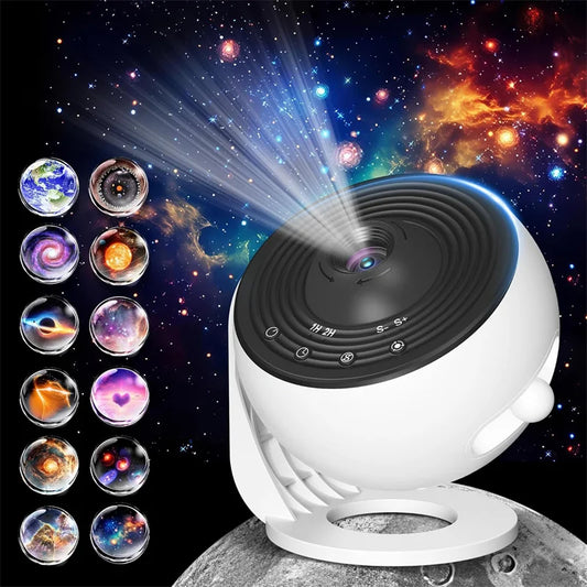 Galaxy Star Projector – 360° Rotating Nebula Light with Remote & Timer