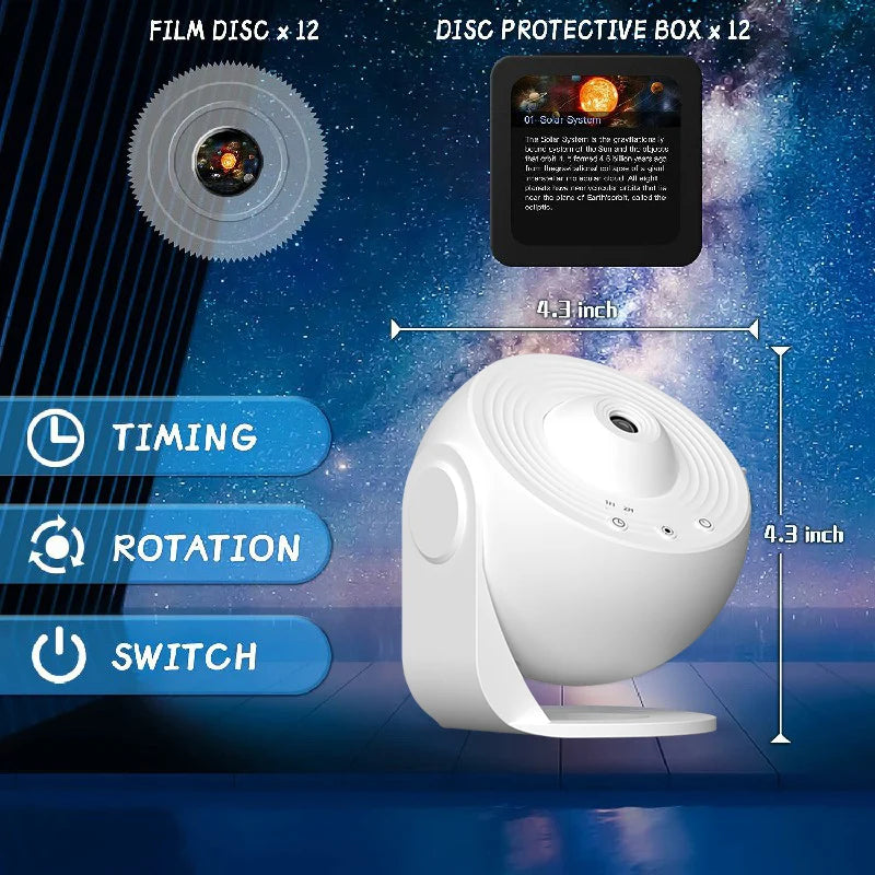 Galaxy Star Projector – 360° Rotating Nebula Light with Remote & Timer
