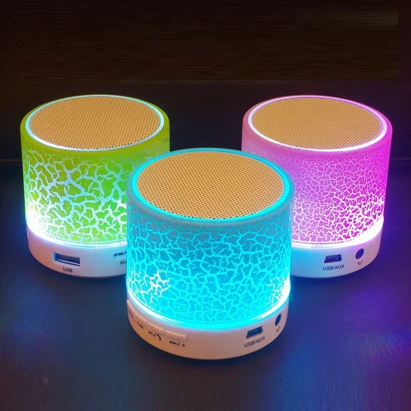 Mini LED Bluetooth Speaker with Crack Design – Wireless Portable Subwoofer with TF Card & USB