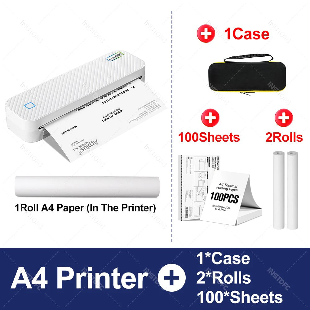 Portable A4 Bluetooth Thermal Printer – Print Documents & Photos On the Go