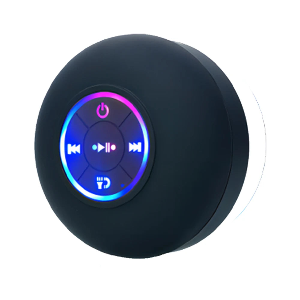 Mini Waterproof Bluetooth Speaker with LED & Suction Cup | Portable Stereo Sound Box