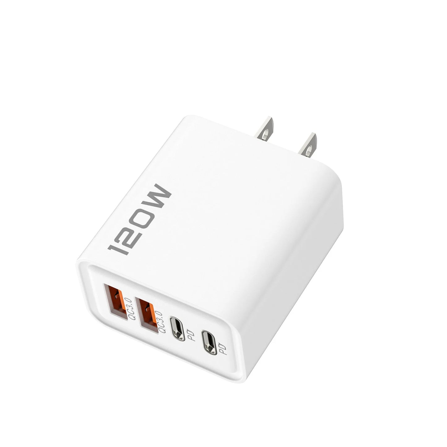 Quick Charge 3.0 – 120W 4-Port Fast USB Wall Charger (PD + Type-C)