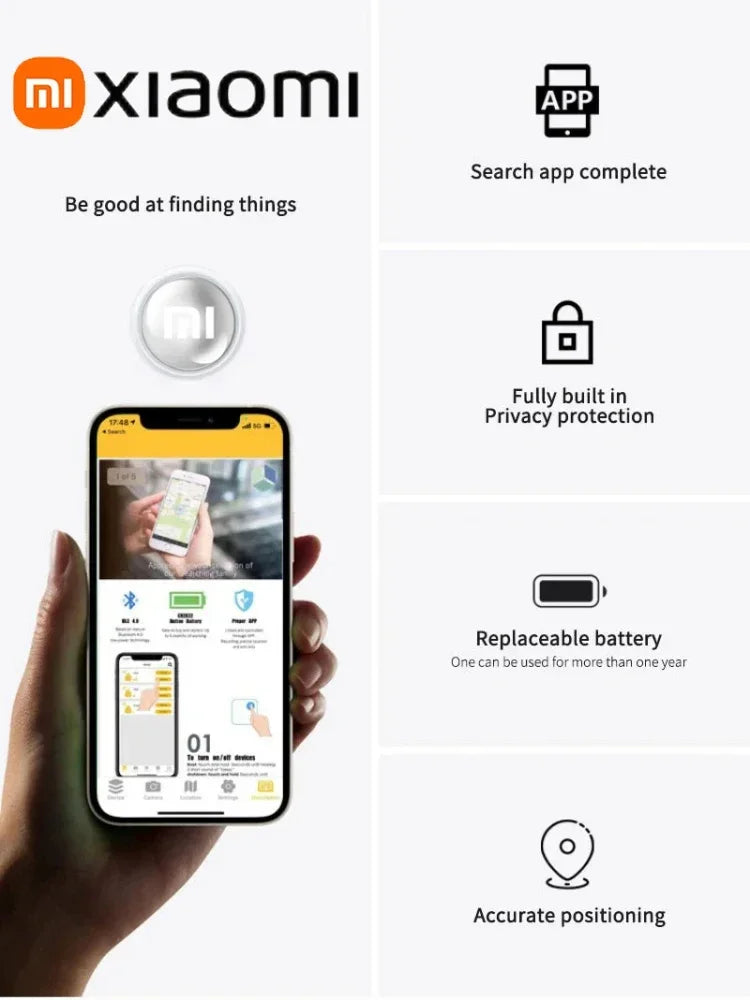 Xiaomi Mini Bluetooth GPS Tracker – Smart Finder with FindMy App Support for Bags, Pets, Kids, and More
