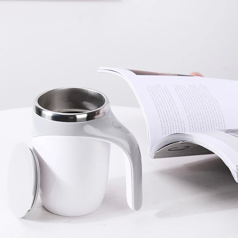 Self-Stirring Magnetic Mug – Rechargeable, Stainless Steel, Spill-Free Mixer Cup