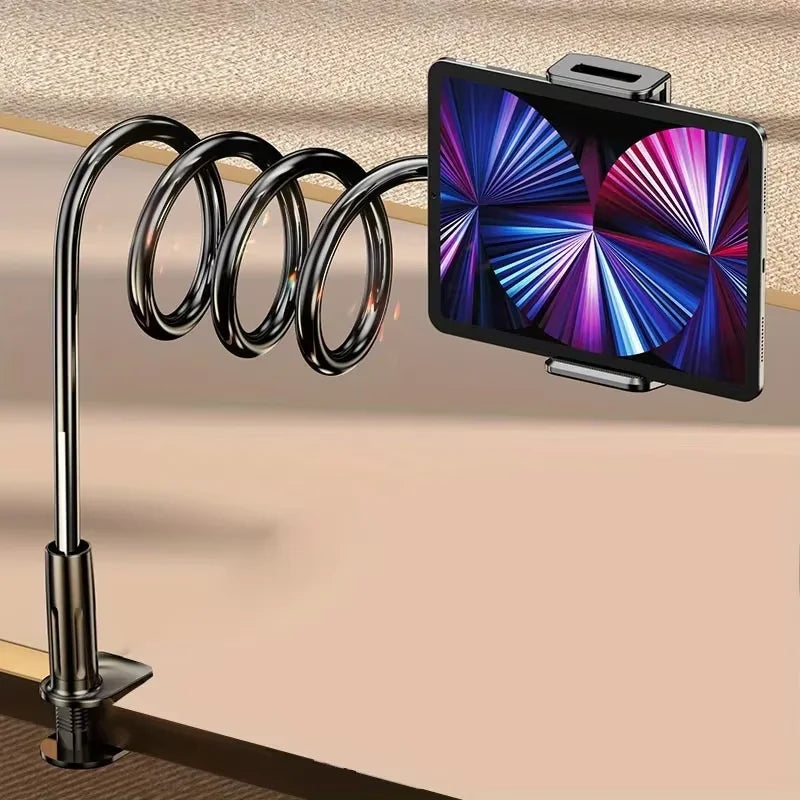 Lazy Bedside Table Tablet Holder – Clip‑free Cantilever 360° Multi‑Angle Stand (4–13″)