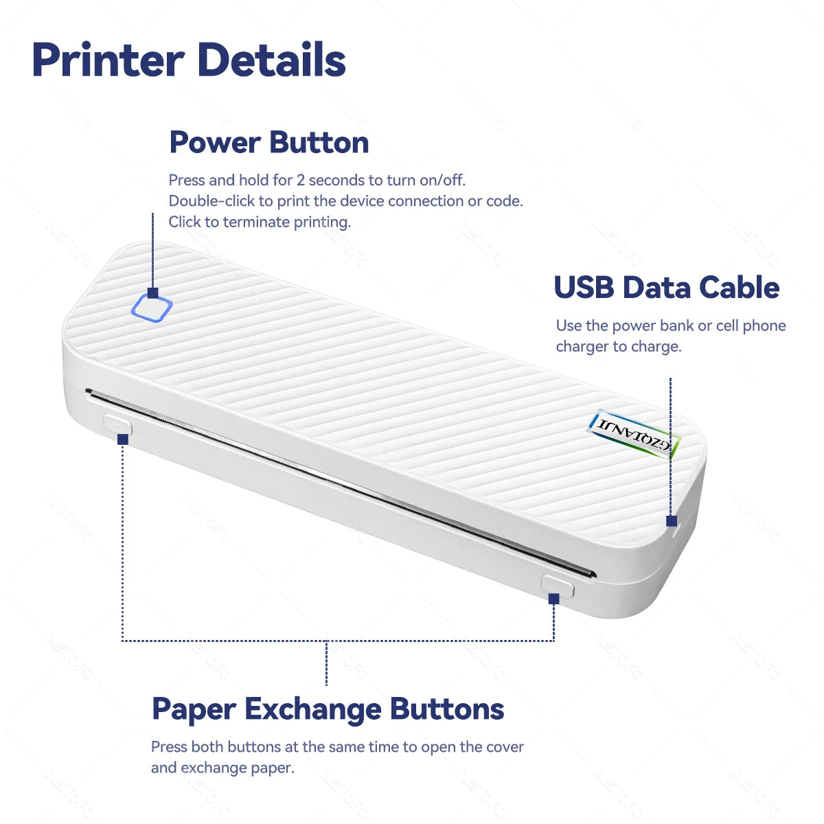 Portable A4 Bluetooth Thermal Printer – Print Documents & Photos On the Go