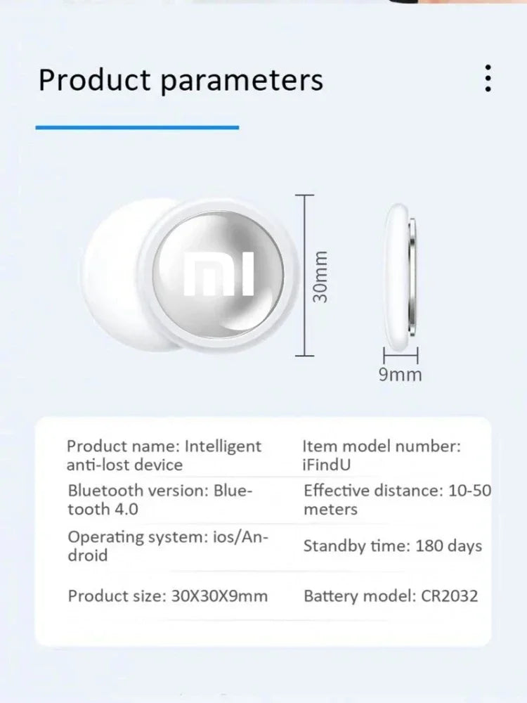 Xiaomi Mini Bluetooth GPS Tracker – Smart Finder with FindMy App Support for Bags, Pets, Kids, and More