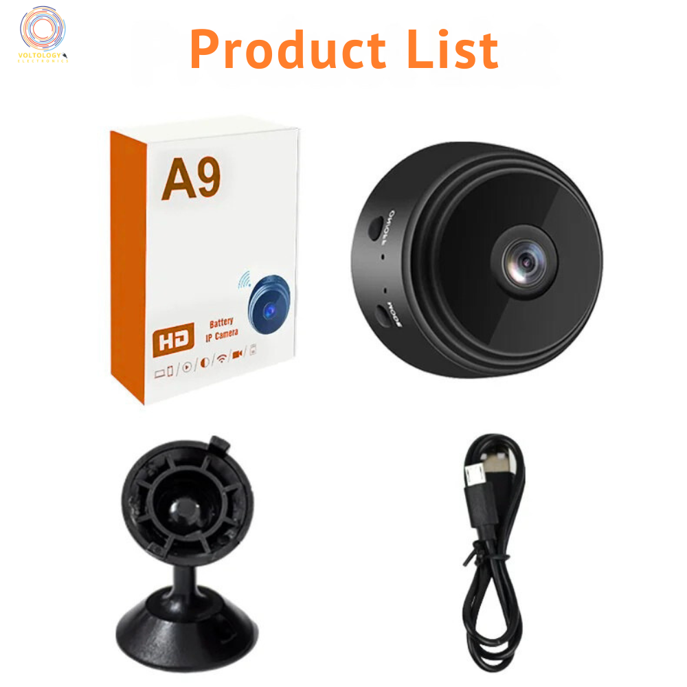 A9 Mini WiFi Security Camera – HD Wireless Monitoring with Motion Detection & Night Vision
